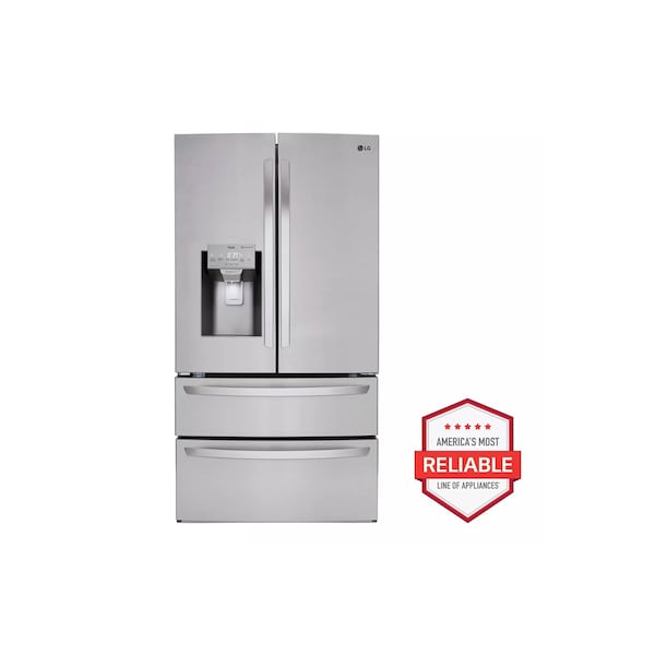 Almo 28 cu.ft. Smart Wi-Fi Enabled 4-Door French Door Stainless Steel Refrigerator - LMXS28626S
