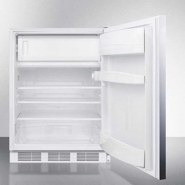 Summit Appliance Div. Summit-ADA Comp Built-In Refrigerator-Freezer, Lock, S/S Wrapped Door, WH - CT66LWBISSHHADA