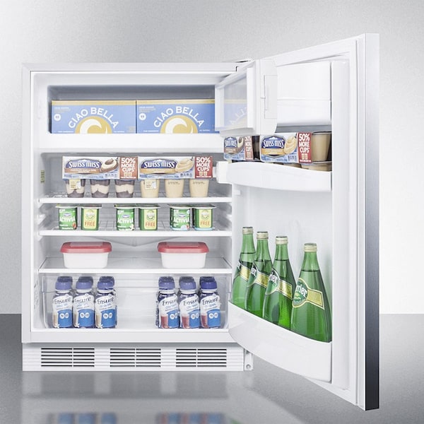 Summit Appliance Div. Summit-ADA Comp Built-In Refrigerator-Freezer, Lock, S/S Wrapped Door, WH - CT66LWBISSHHADA