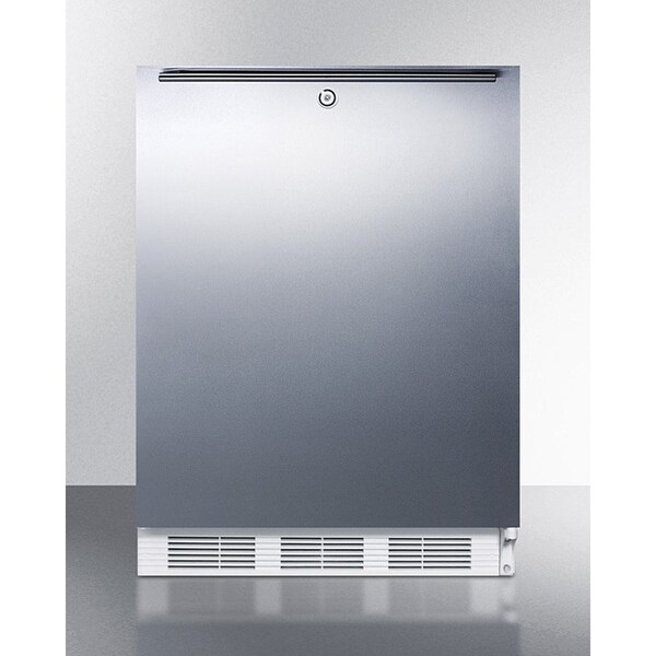Summit Appliance Div. Summit-ADA Comp Built-In Refrigerator-Freezer, Lock, S/S Wrapped Door, WH - CT66LWBISSHHADA