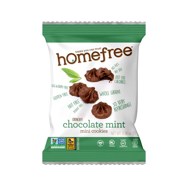 Galletas mini de chocolate con menta para llevar en cajas individuales de 0.95 oz., paquete de 10 - LGFMMC10
