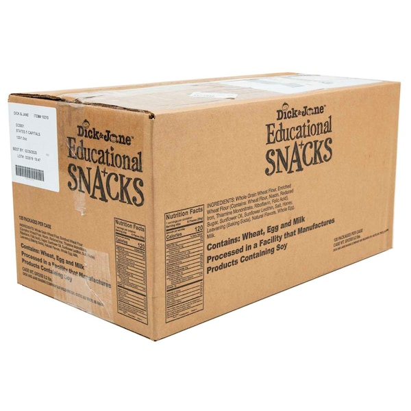 Galletas educativas Dick y Jane de estados y capitales en bolsa de 1 oz, paquete de 120 - SC8801