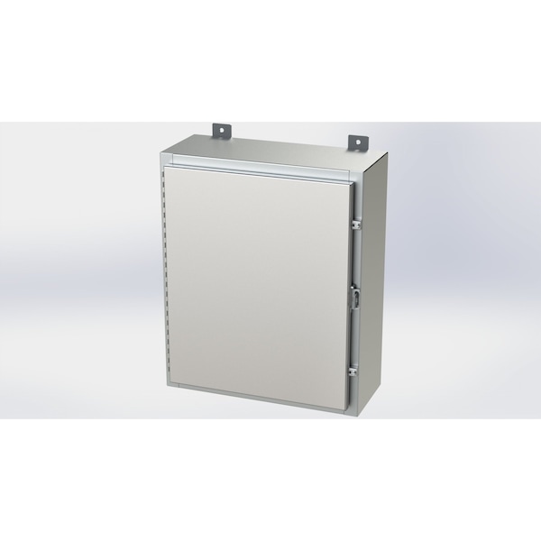 Saginaw Control & Engineering 316 Stainless Steel Electrical Enclosures, 24 in H, 8 in D, 20 in W, NEMA 4X, Hinged - SCE-24H2008SS6LP