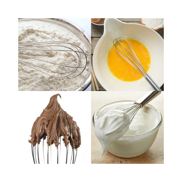 Hastings Home 3-piece Wire Whisk Set, Stainless Steel Kitchen Utensils for Whipping Cream, Mixing Dough, Beating Egg - 818803FLA