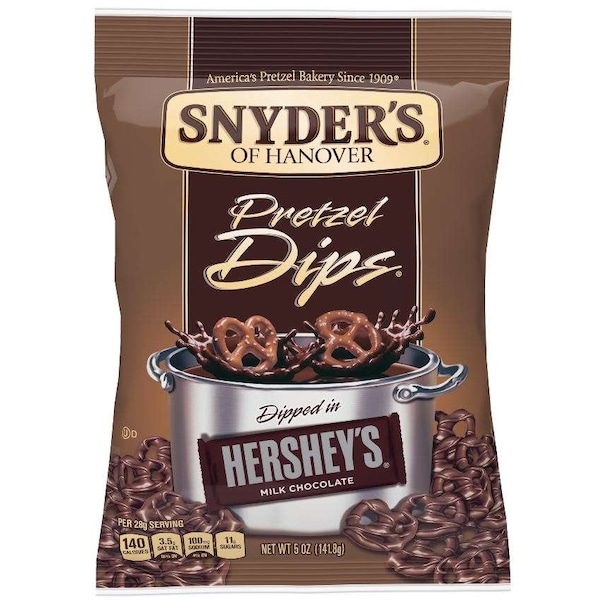 Snyders Of Hanover Snyders de Hanover Inmersión de Pretzels de Chocolate con Leche 5 oz., Paquete de 8 - 110571