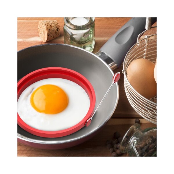 Hastings Home Set of 4 Silicone Egg Ring, Nonstick Multi Use Mold for English Muffin Breakfast Sandwich, Burgers - 936630VJL