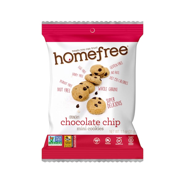 Galletas mini de chispas de chocolate Homefree en cajas individuales para llevar, 1.1 oz., paquete de 10 unidades - LGFMCC10