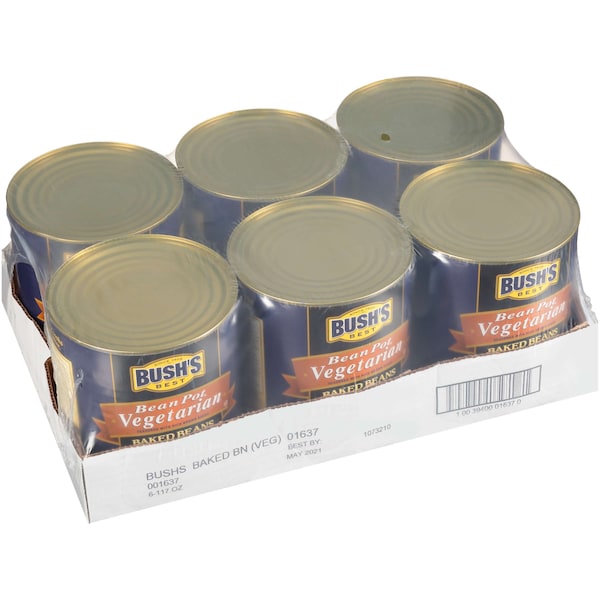 Bush's Best Frijoles Horneados Vegetarianos en lata #10, PK6 - 01637