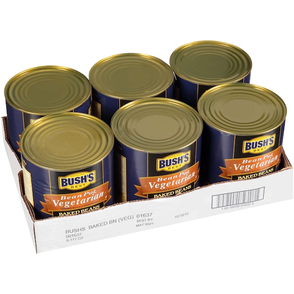 Bush's Best Frijoles Horneados Vegetarianos en lata #10, PK6 - 01637