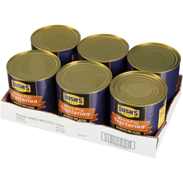 Bush's Best Frijoles Horneados Vegetarianos en lata #10, PK6 - 01637