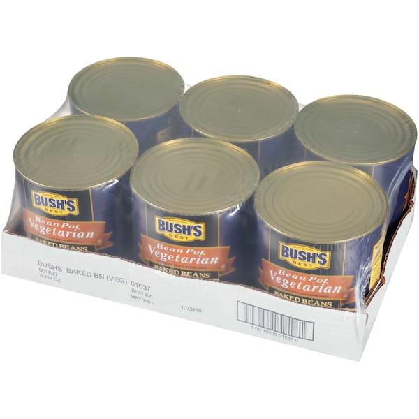Bush's Best Frijoles Horneados Vegetarianos en lata #10, PK6 - 01637