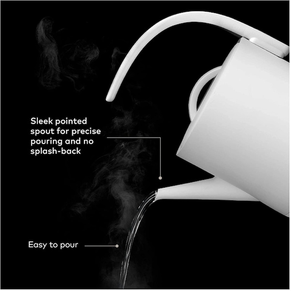 Chefwave Electric Lightweight Pourover Kettle for Coffee And Tea, Matte White - CW-EK-W