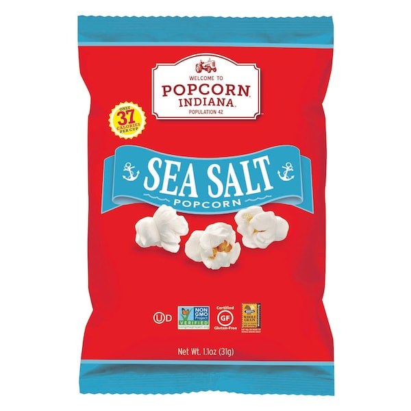 Palomitas de maíz Popcorn Indiana Caddy Sea Salt 1.1 oz., paquete de 6 - 8435710046