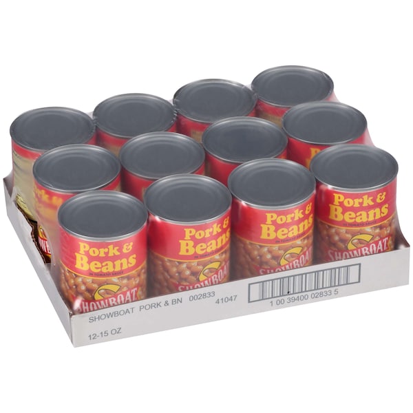 Frijoles Showboat Showboat de Puerco y Frijoles 15 oz., Paquete de 12 - 02833