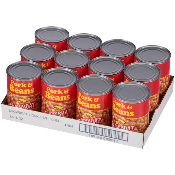Frijoles Showboat Showboat de Puerco y Frijoles 15 oz., Paquete de 12 - 02833