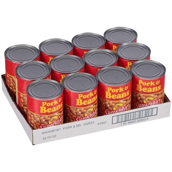 Frijoles Showboat Showboat de Puerco y Frijoles 15 oz., Paquete de 12 - 02833