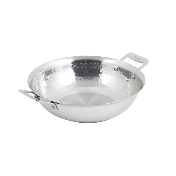 Bon Chef Cucina 10" Stirfrypan Hamrfnsh W/2 Handl  10 7/8" Dia X 3" H  /  2 1/2 Qt - 60014HF