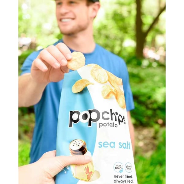 Popchips 0.8 oz. Botana de Papas con Sal Marina, Kosher-Parve, PK24 - F-AR-71100