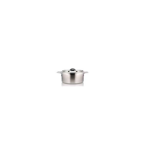 Bon Chef Country French-Two Tone S/S Pot W/Cover 7"Dia X 3"H 2Ea 2" Round Handles 1Qt 22 Oz - 60299-2ToneSS