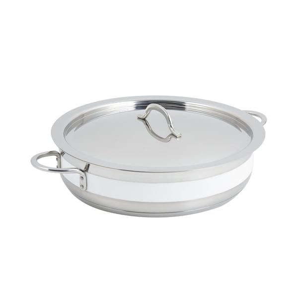 Bon Chef Classic Country French 6Qt Pot W/Cover Ind Btm 12 3/8" Dia X 3"  6 Qt - 60030CFWhite