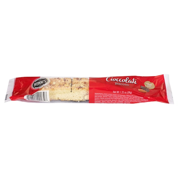 Nonnis Food Co Galletas Biscotti de Chocolate 1.33 oz., Paquete de 48 - 200196947