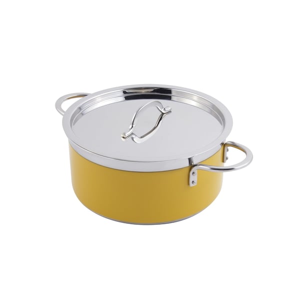 Bon Chef Classic Cntry French Col Pot W/Cover 9 3/8"Diax 4 3/8"H  4 Qt 9 Oz - 60302YELLOW