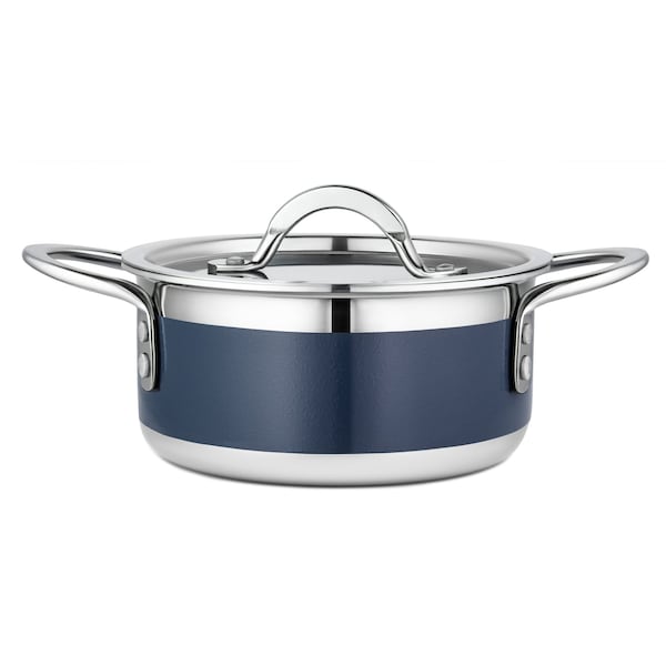 Bon Chef Country French 2 Pot W/Cover 7" X 3" 1 Qt 22 Oz - Cobalt Blue - 71299-CF2-CB