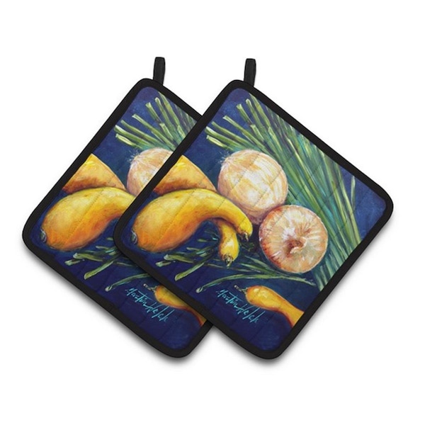 Carolines Treasures Crooked Neck Squash Pair of Pot Holders, 7.5 x 3 x 7.5 in. - MW1206PTHD