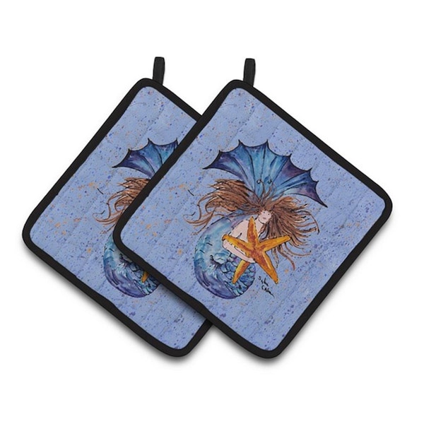 Carolines Treasures Mermaid Pair of Pot Holders, 7.5 x 3 x 7.5 in. - 8337PTHD