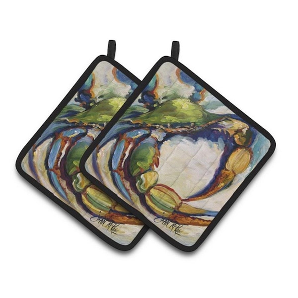Carolines Treasures No. 21 Crab Pair of Pot Holders, 7.5 x 3 x 7.5 in. - JMK1254PTHD