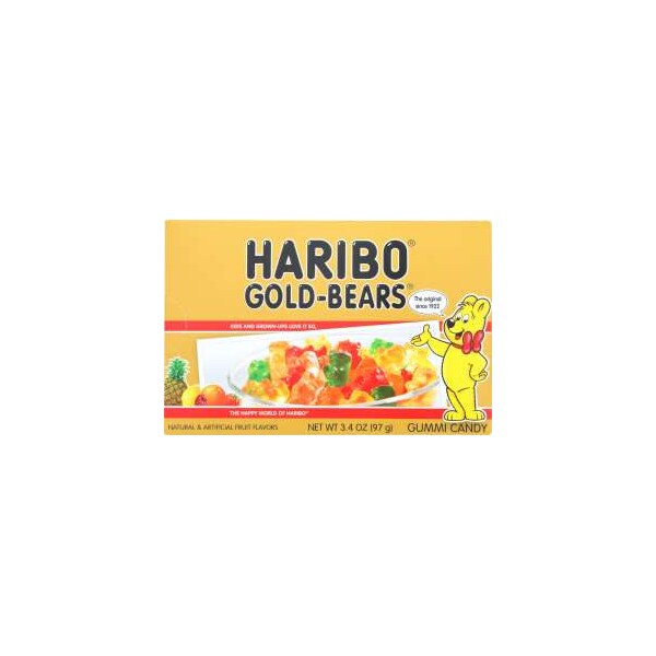 Haribo Haribo Gomitas; Caja de Teatro Gold-Bears 3.4 oz., Paquete de 12 - 30211