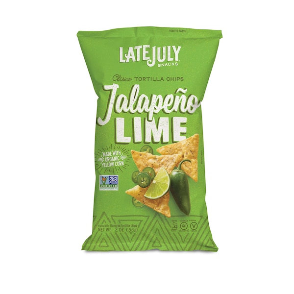 Chips de Tortilla Late July Clásicos Jalapeño Limón 2 oz., Paquete de 6 - 110444