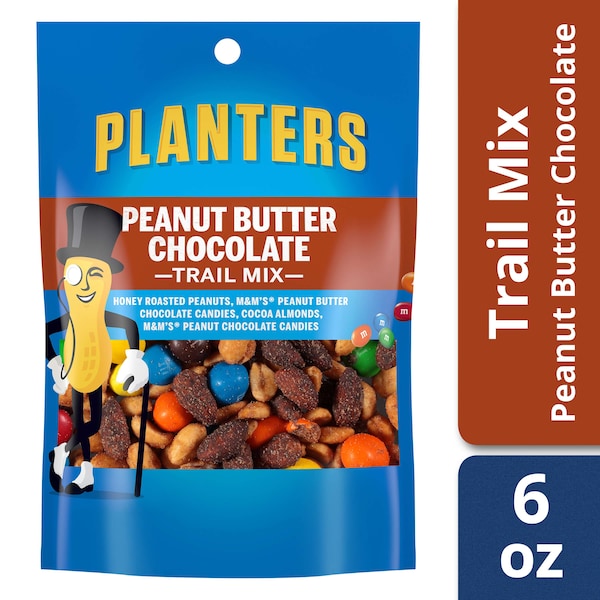 Planters Mezcla de Rastro de Mantequilla de Cacahuate y Chocolate en bolsa de 6 oz, paquete de 12 - 10029000021119