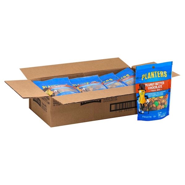 Planters Mezcla de Rastro de Mantequilla de Cacahuate y Chocolate en bolsa de 6 oz, paquete de 12 - 10029000021119