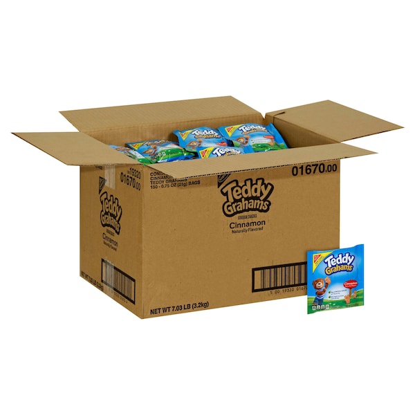 Galletas de Canela Teddy Grahams Nabisco Teddy Graham en Paquete de .75 oz, PK150 - 01670