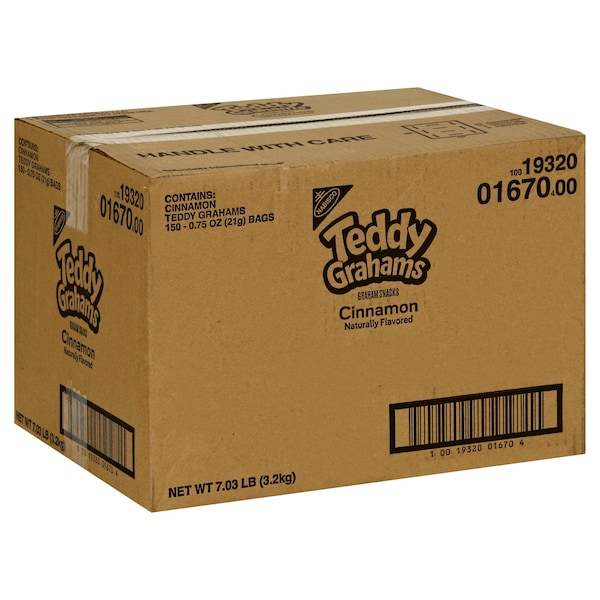 Galletas de Canela Teddy Grahams Nabisco Teddy Graham en Paquete de .75 oz, PK150 - 01670