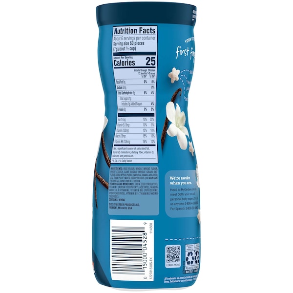 Gerber Gerber Graduados Bizcochos de Vainilla 1.48 oz., Paquete de 6 - 00015000960216.