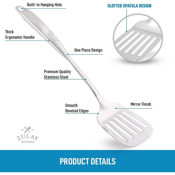 Zulay Kitchen Spatula, Slotted Turner SS 148 Inch - ZULB084JDVT64