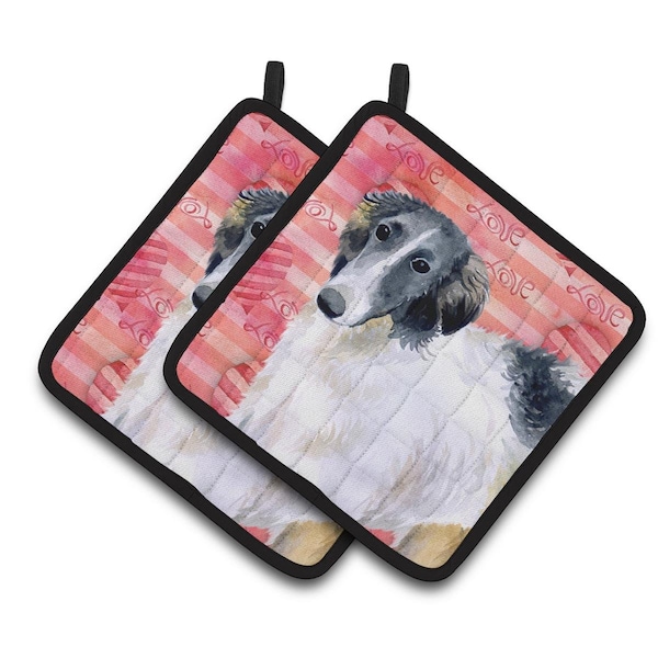 Carolines Treasures Borzoi Love Pair of Pot Holders - BB9759PTHD
