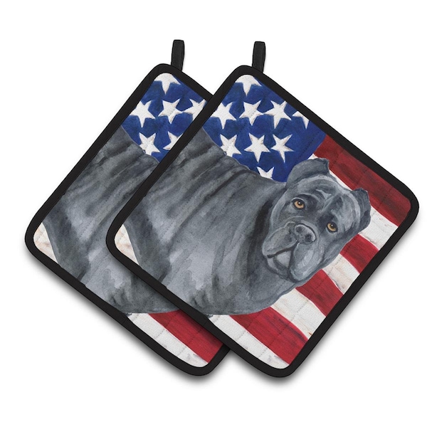 Carolines Treasures Cane Corso Patriotic Pair of Pot Holders - BB9694PTHD