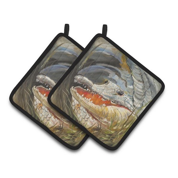 Carolines Treasures Alligator Pair of Pot Holders, 7.5 x 3 x 7.5 in. - JMK1208PTHD