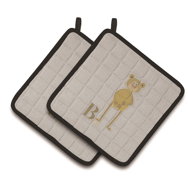 Carolines Treasures Alphabet B For Bear Pair of Pot Holders - BB5727PTHD