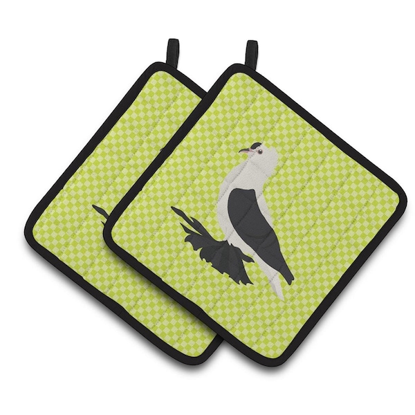 Carolines Treasures Saxon Fairy Swallow Pigeon Green Pair of Pot Holders - BB7772PTHD