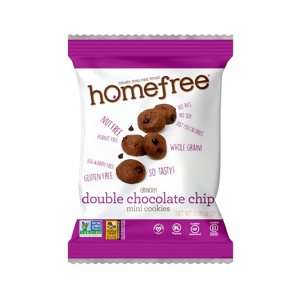 Galletas mini de doble chocolate Homefree en cajas para llevar, 0.95 oz, paquete de 10 - LGFMDC10