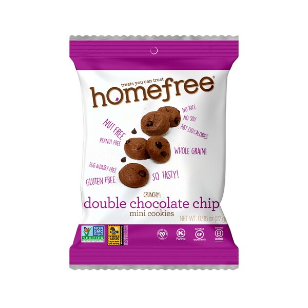 Galletas mini de doble chocolate Homefree en cajas para llevar, 0.95 oz, paquete de 10 - LGFMDC10