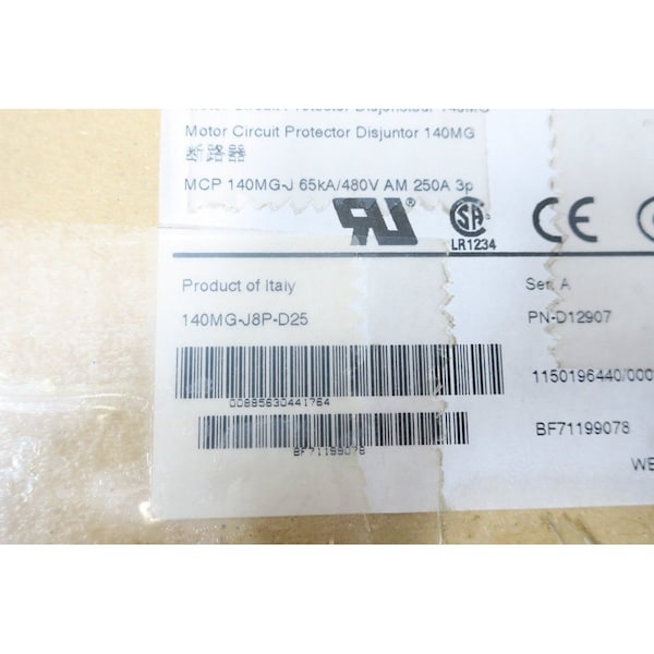 Allen Bradley 3P 250A AMP 480V-AC MOLDED CASE CIRCUIT BREAKER - 140MG-J8P-D25