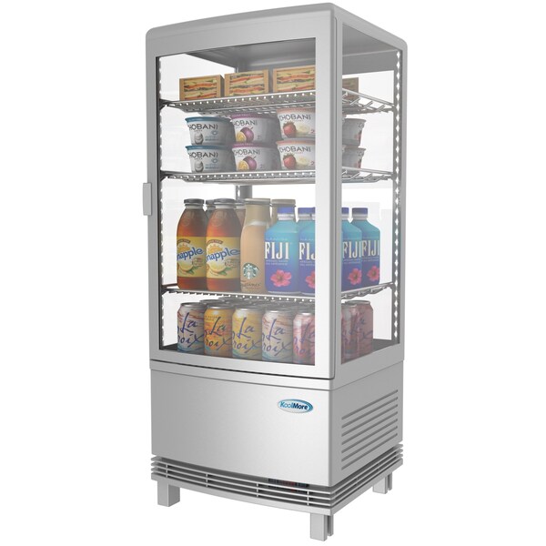 Koolmore Countertop Refrigerator Display Case Commercial Beverage Cooler with LED lighting - CDCU-3C-SV