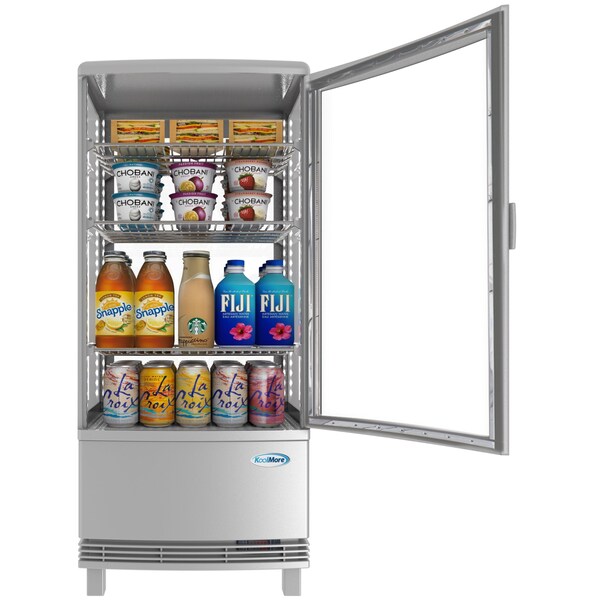Koolmore Countertop Refrigerator Display Case Commercial Beverage Cooler with LED lighting - CDCU-3C-SV