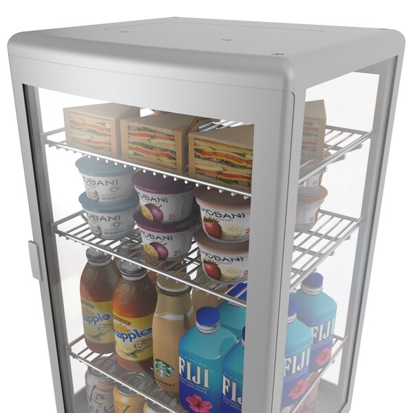Koolmore Countertop Refrigerator Display Case Commercial Beverage Cooler with LED lighting - CDCU-3C-SV