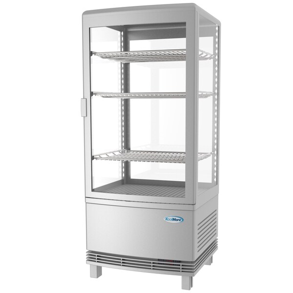 Koolmore Countertop Refrigerator Display Case Commercial Beverage Cooler with LED lighting - CDCU-3C-SV